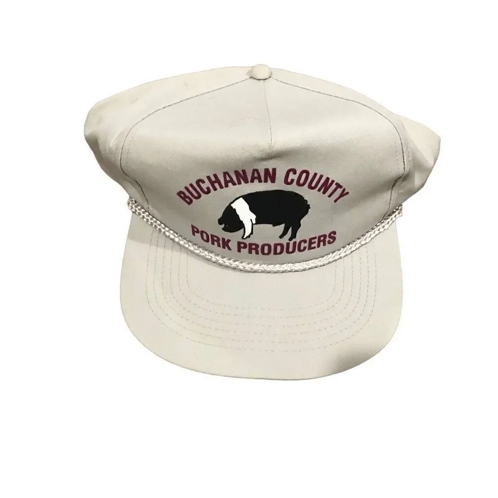 Buchanan County Pork Producers Iowa Black and White Hog Pig Duroc Iowa
